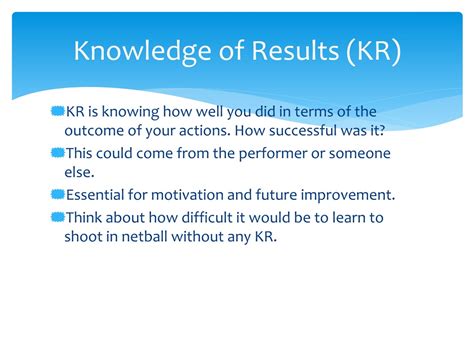 knowledge of results feedback